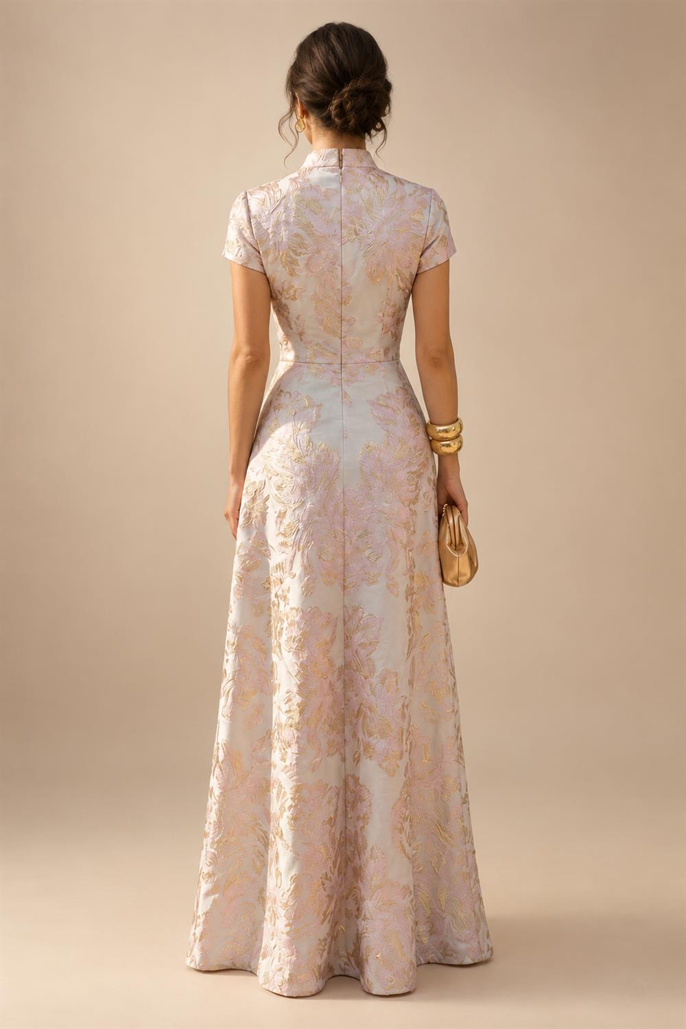 Jacquard A-Line/Princess Strapless Short Homecoming Dresses with Bow & Pearls (SHI22370324)