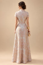 Sequin Floral Sheath/Column V-Neck Floor-Length Mother of the Bride & Groom Dresses with Ruched Waist (SHI22500972)
