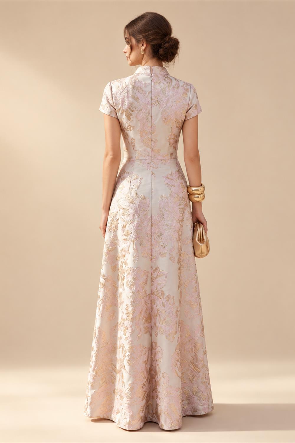 A-Line/Princess Halter Lace Appliques Tea-Length Mother of the Bride & Groom Dresses with 3D Flowers & Ruched Waist (SHI23001321)