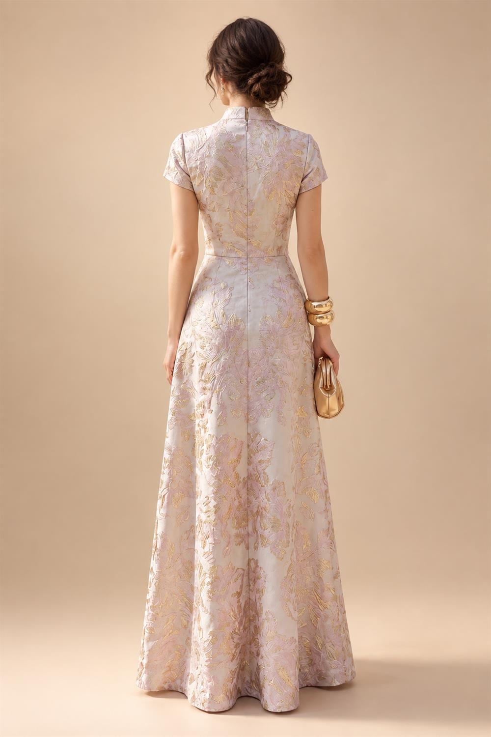 A-Line/Princess V-Neck Chiffon Floor-Length Mother of the Bride & Groom Dresses with Lace Appliques & Pleats (SHI22501670)
