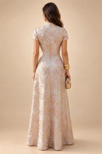 A-Line/Princess V-Neck Chiffon Floor-Length Mother of the Bride & Groom Dresses with Lace Appliques & Ruched Waist (SHI22501678)