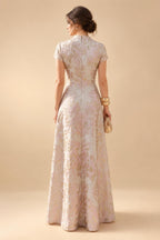 3/4 Sleeve Round Neck A-Line Midi Chiffon Mother of the Bride Dresses with Jacket (SHI22500386)