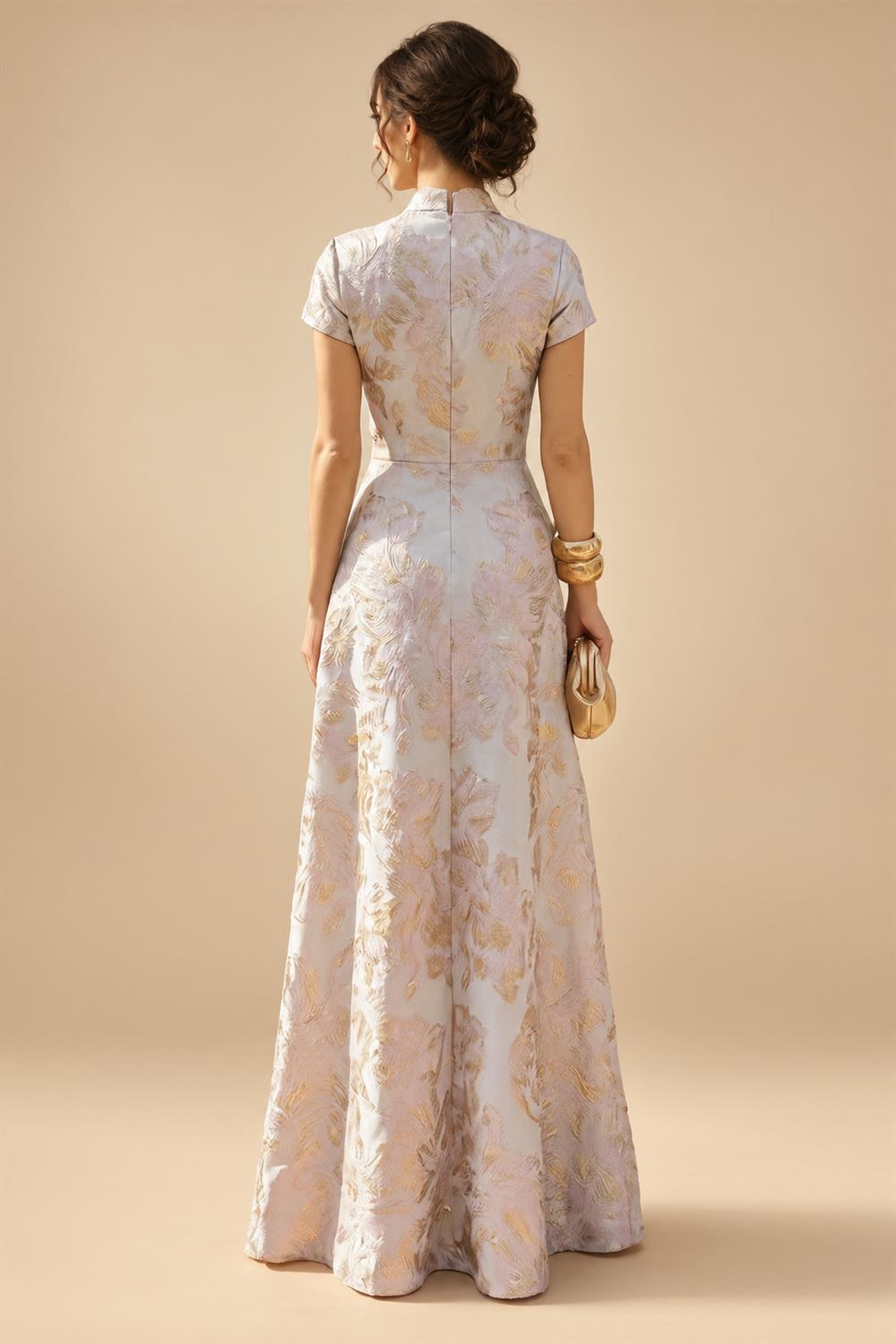 A-Line/Princess Off Shoulder Satin Floor-Length Mother of the Bride & Groom Dresses with 3D Flowers & Sweep Train (SHI22501552)