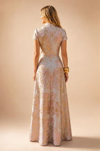Sheath Floral Jacquard Off Shoulder Mother of the Bride & Groom Dresses with Flower (SHI22500777)