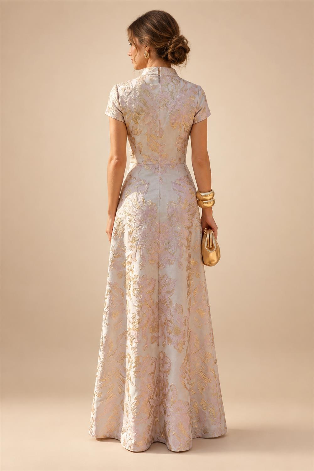 Lace V-Neck Floor-Length Mother of the Bride & Groom Dresses for Women with Ruffles (SHI22501076)