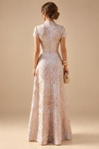 A-Line/Princess Pleated Two-Piece Tea-Length Mother of the Bride Dresses with Cascading Ruffles (SHI22500054)