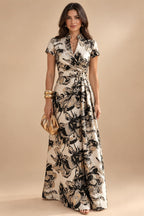Jacquard Sheath/Column V-Neck Floor-Length Mother of the Bride & Groom Dresses with Ruched Waist (SHI22501057)