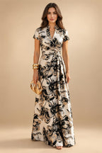 Jacquard Sheath/Column V-Neck Floor-Length Mother of the Bride & Groom Dresses with Ruched Waist (SHI22501057)
