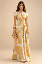 Jacquard Sheath/Column V-Neck Floor-Length Mother of the Bride & Groom Dresses with Ruched Waist (SHI22501057)