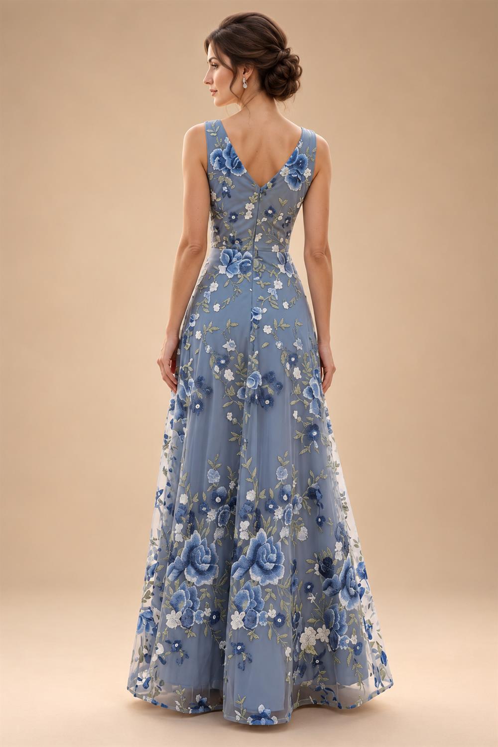 Lace V-Neck Floor-Length Mother of the Bride & Groom Dresses for Women with Ruffles (SHI22501076)