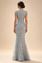Jacquard Mermaid/Trumpet V-Neck Floor-Length Mother of the Bride & Groom Dresses for Women (SHI22501233)