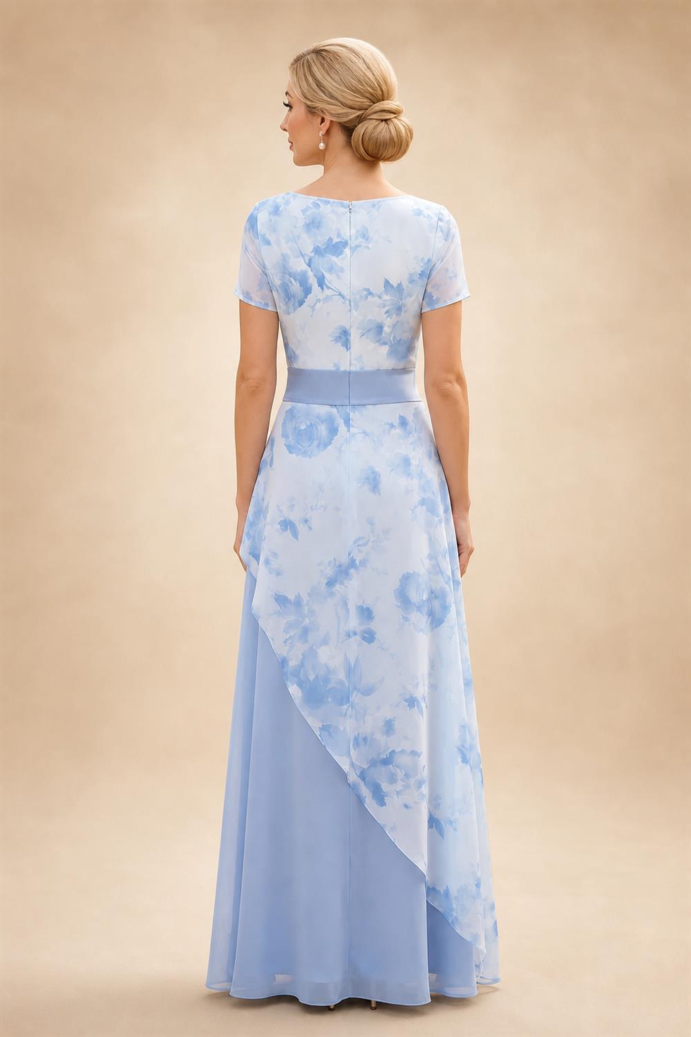 Floral Print A-Line/Princess Scoop Neck Floor-Length Mother of the Bride & Groom Dresses with Pockets (SHI22500916)