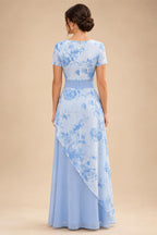Floral Print A-Line/Princess Scoop Neck Floor-Length Mother of the Bride & Groom Dresses with Pockets (SHI22500916)
