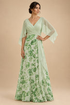 A-Line/Princess V-Neck Floor-Length Mother of the Bride & Groom Dresses with Ruffles & Ruched Waist (SHI22501284)