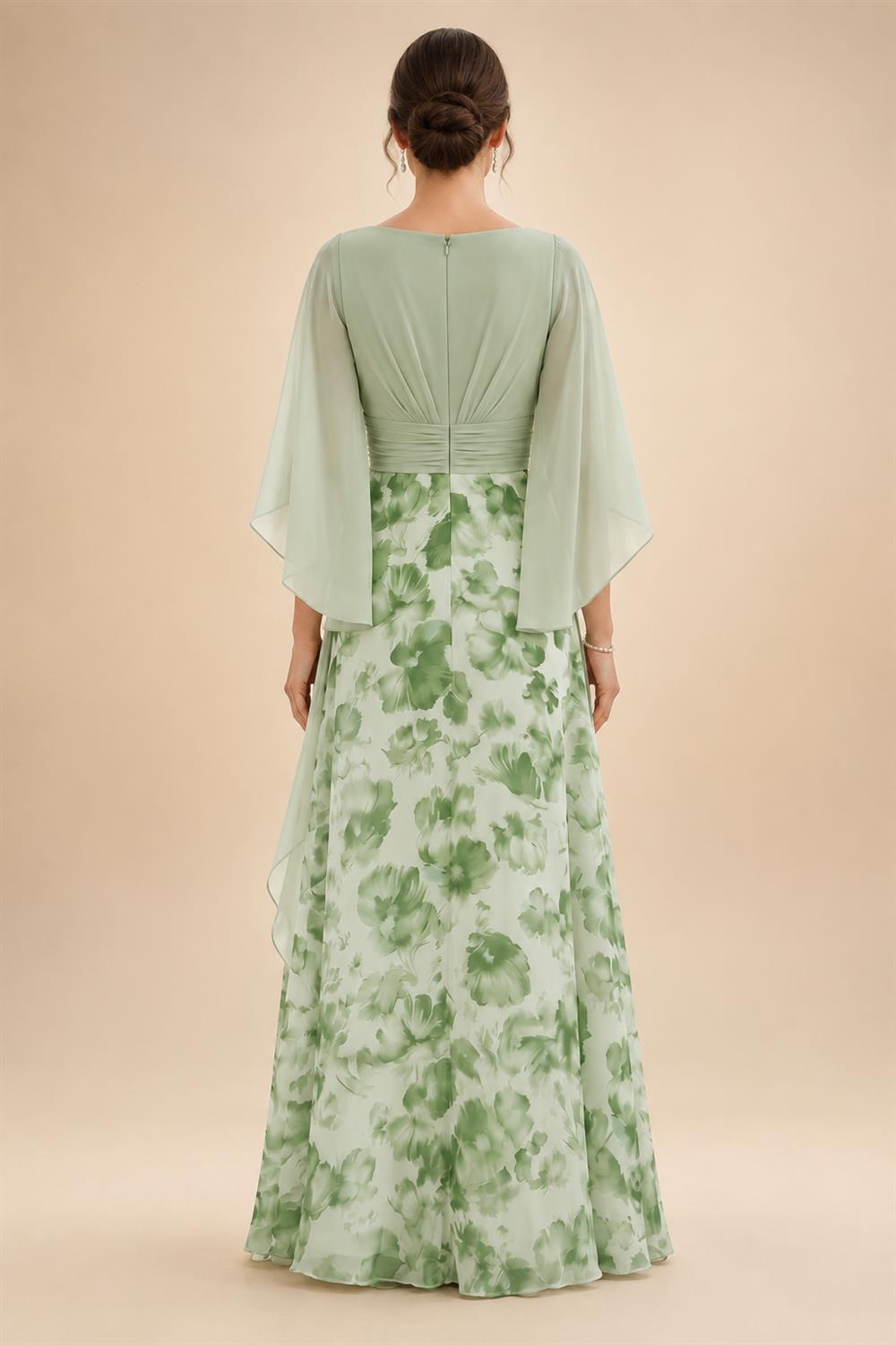 A-Line/Princess V-Neck Floor-Length Mother of the Bride & Groom Dresses with Ruffles & Ruched Waist (SHI22501284)