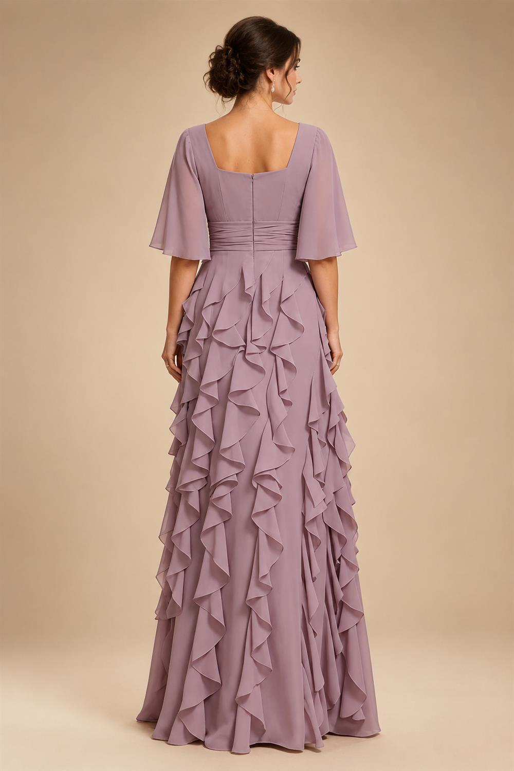 Chiffon A-Line/Princess One Shoulder Floor-Length Mother of the Bride & Groom Dresses with Ruffles & Ruched Waist (SHI22501248)