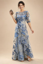 A-Line/Princess V-Neck Chiffon Maxi Mother of the Bride & Groom Dresses with Rhinestones & Pleats (SHI22501693)