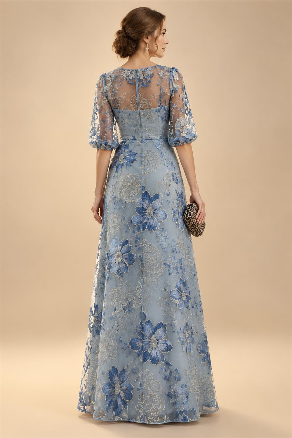 Jumpsuit Scoop Neck Chiffon Floor-Length Mother of the Bride Pantsuits with Rhinestones (SHI22501658)