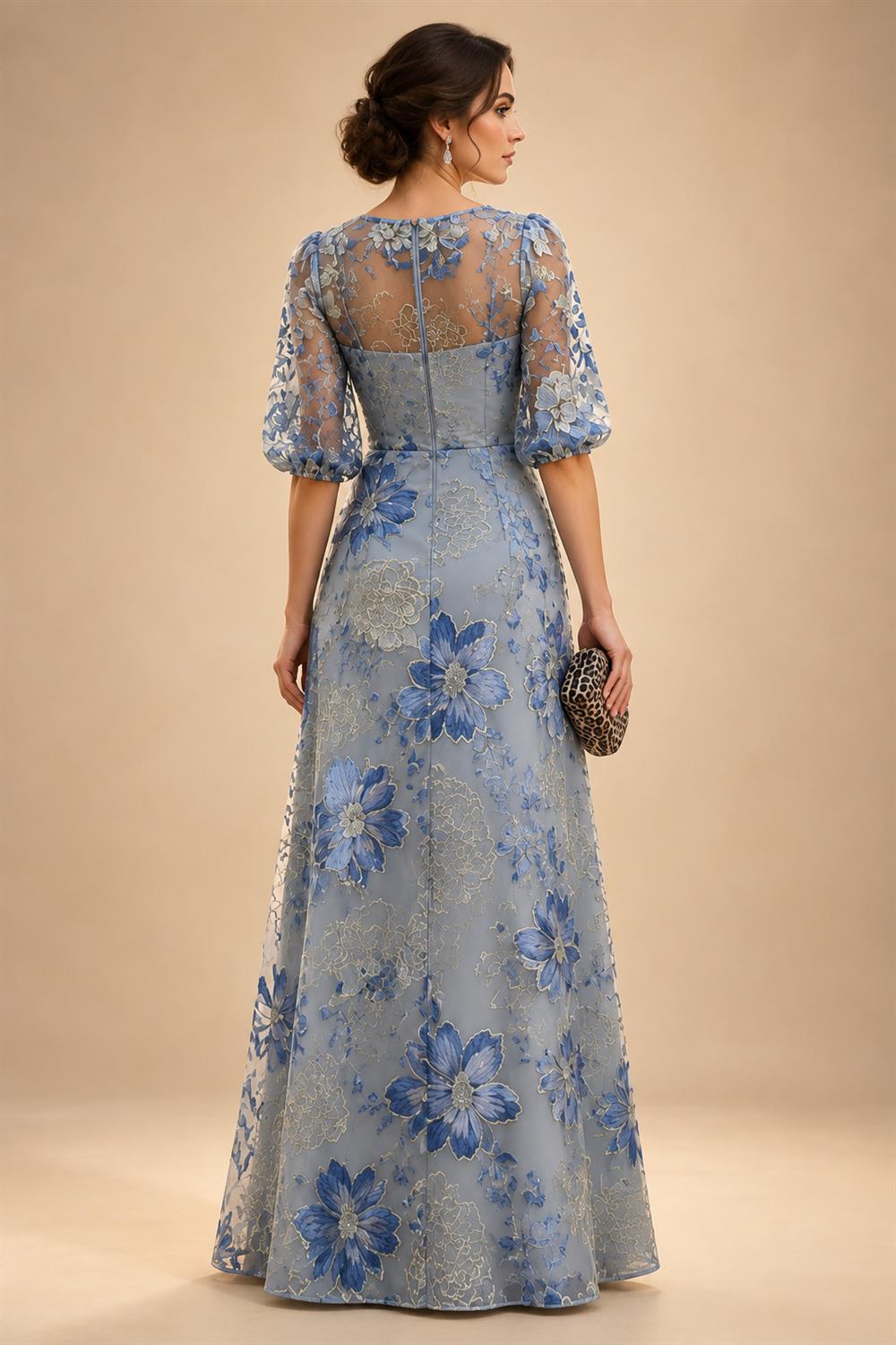 Jacquard A-Line/Princess Scoop Neck Floor-Length Mother of the Bride & Groom Dresses with Ruffles & Ruched Waist (SHI22501201)