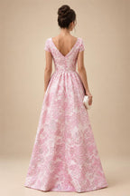 Sheath Floral Jacquard Off Shoulder Mother of the Bride & Groom Dresses with Flower (SHI22500777)