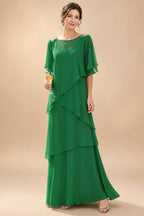 Chiffon A-Line/Princess Scoop Neck Floor-Length Mother of the Bride & Groom Dresses with Ruched Waist (SHI22501277)