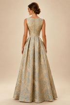 Jacquard A-Line/Princess V-Neck Floor-Length Mother of the Bride & Groom Dresses with Pockets (SHI22500987)