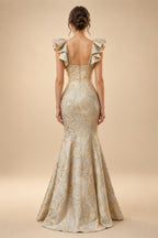 Jacquard Mermaid/Trumpet V-Neck Floor-Length Mother of the Bride & Groom Dresses for Women (SHI22501233)