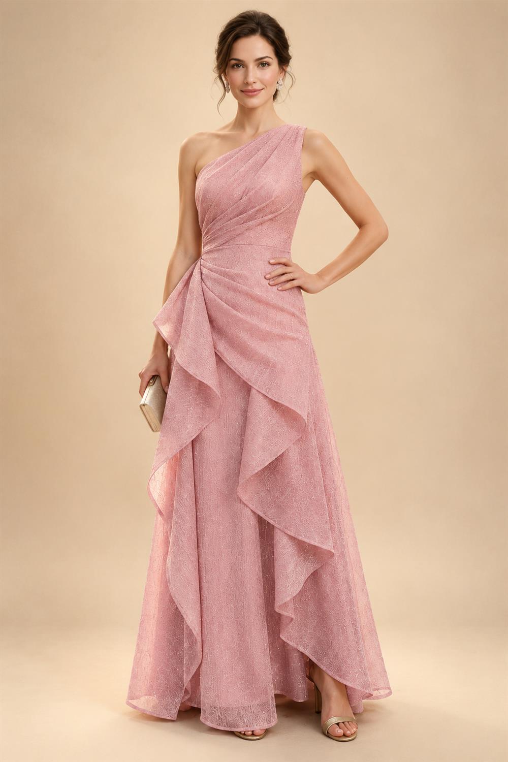 Sheath/Column V-Neck Sequin Maxi Mother of the Bride & Groom Dresses with Ruched Waist & Side Sash (SHI22501697)