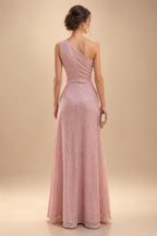 Chiffon A-Line/Princess One Shoulder Floor-Length Mother of the Bride & Groom Dresses with Ruffles & Ruched Waist (SHI22501248)