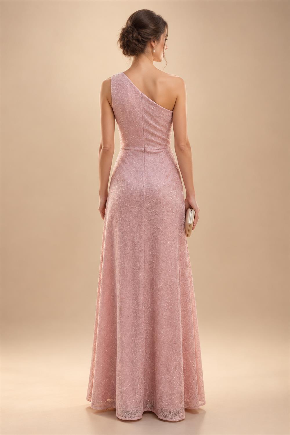 Chiffon A-Line/Princess One Shoulder Floor-Length Mother of the Bride & Groom Dresses with Ruffles & Ruched Waist (SHI22501248)
