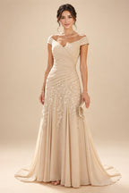 Floral Print A-Line/Princess V-Neck Floor-Length Mother of the Bride & Groom Dresses with Tiered Layers & Ruffles (SHI22501166)