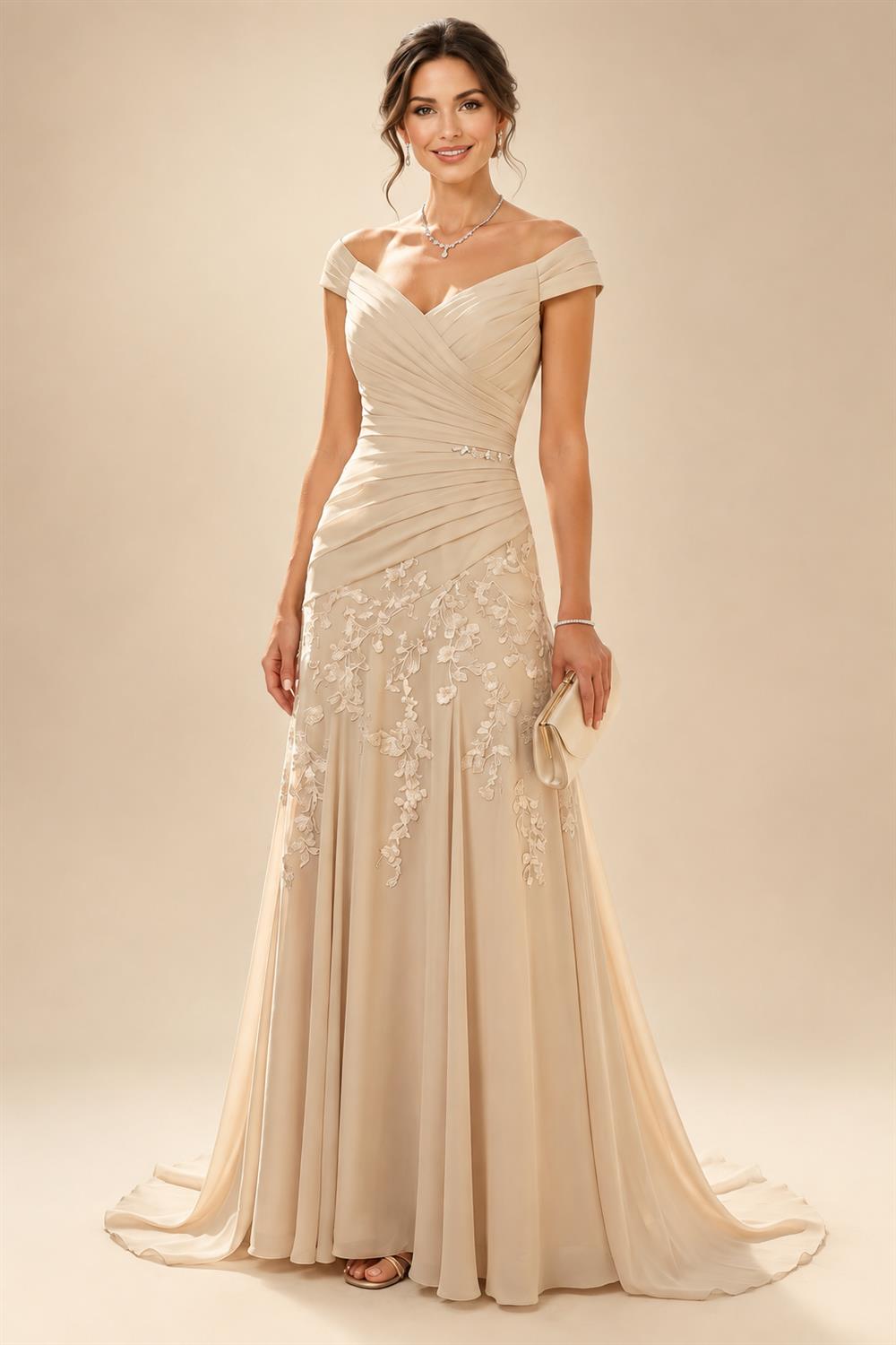 Floral Print Sheath/Column Scoop Neck Floor-Length Mother of the Bride & Groom Dresses with Ruched Waist (SHI22501153)