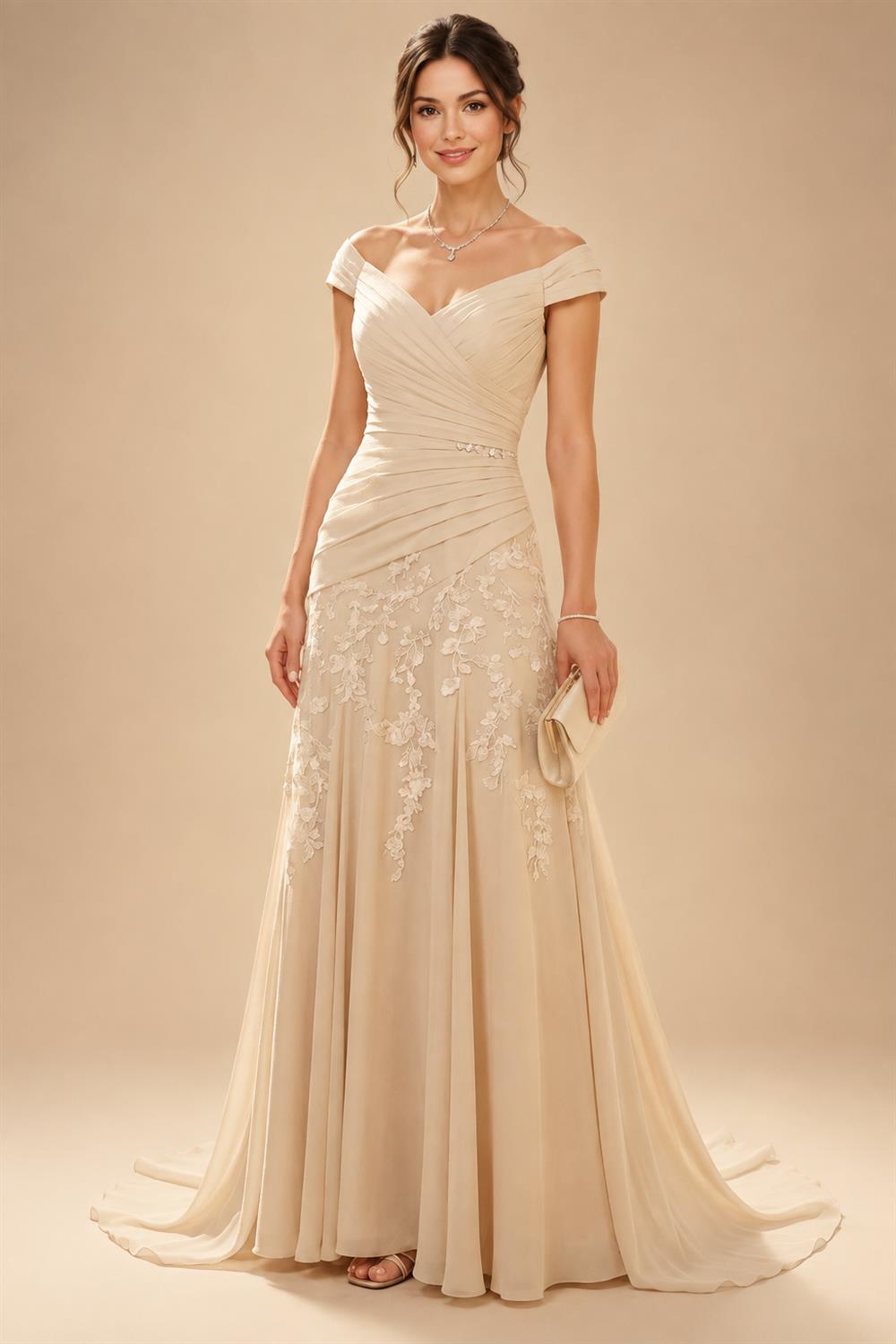 A-Line/Princess V-Neck Floor-Length Mother of the Bride & Groom Dresses with Ruffles & Ruched Waist (SHI22501284)