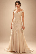 A-Line/Princess V-Neck Chiffon Maxi Mother of the Bride & Groom Dresses with Feather Trim & Pleats (SHI22501651)