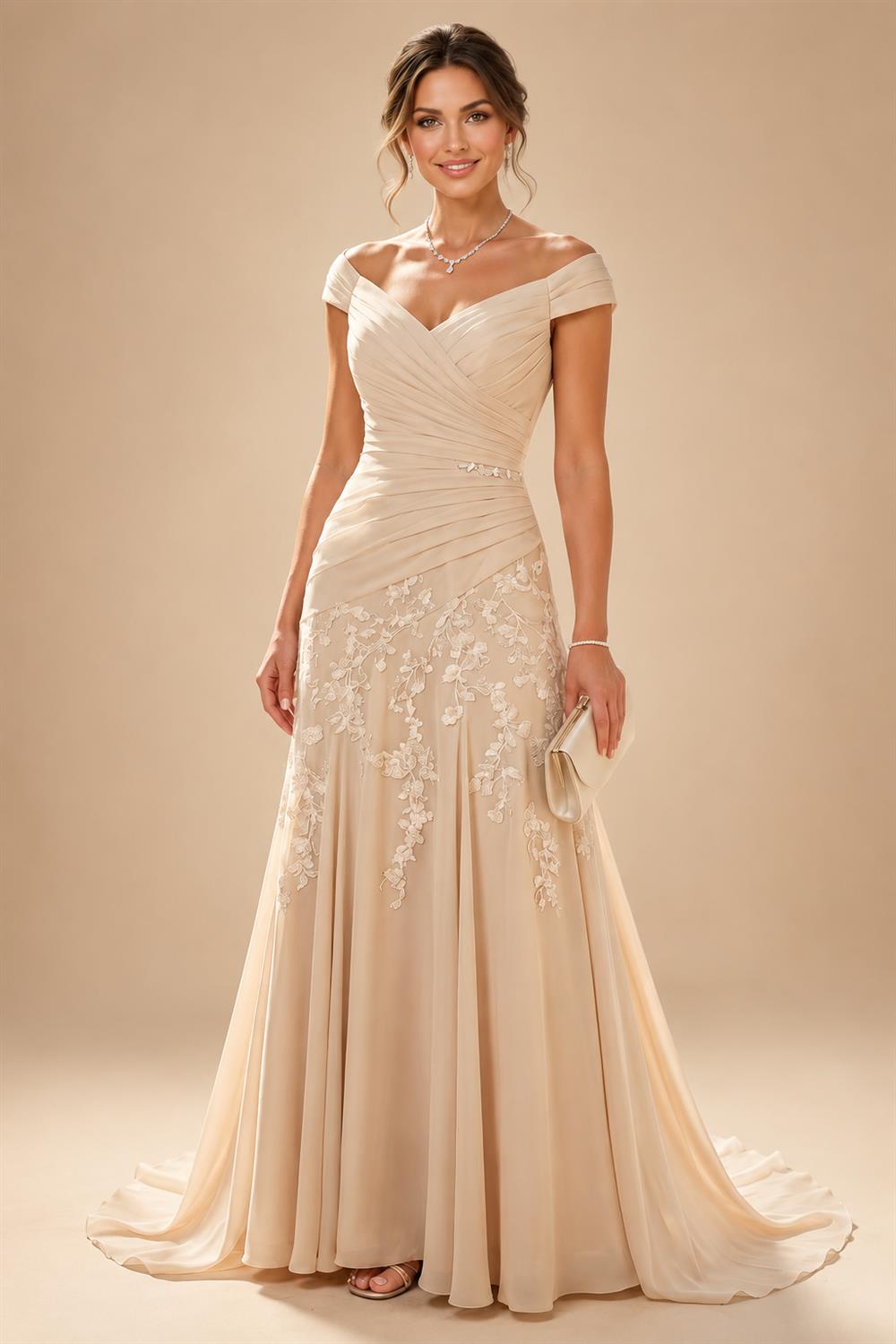 Sheath Satin Tea-Length Mother of the Bride & Groom Dresses with 3/4 Bell Sleeves & Crystal Embellished Belt (SHI22500471)