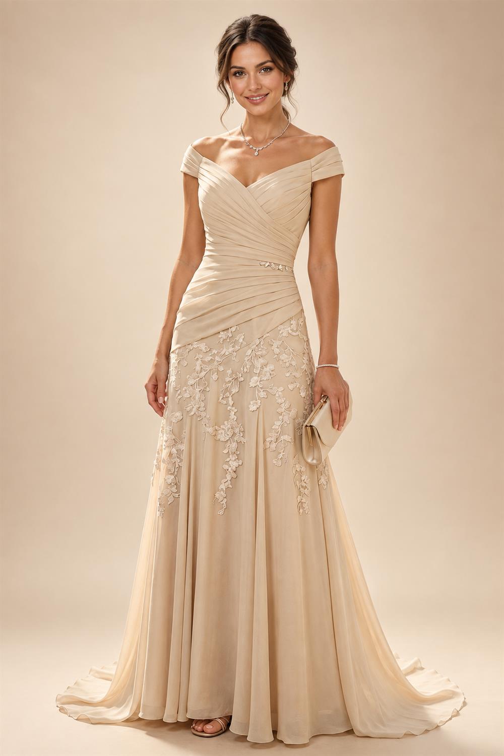 Floral Print A-Line/Princess V-Neck Tea-Length Mother of the Bride & Groom Dresses with Ruched Waist & Pockets (SHI22501150)