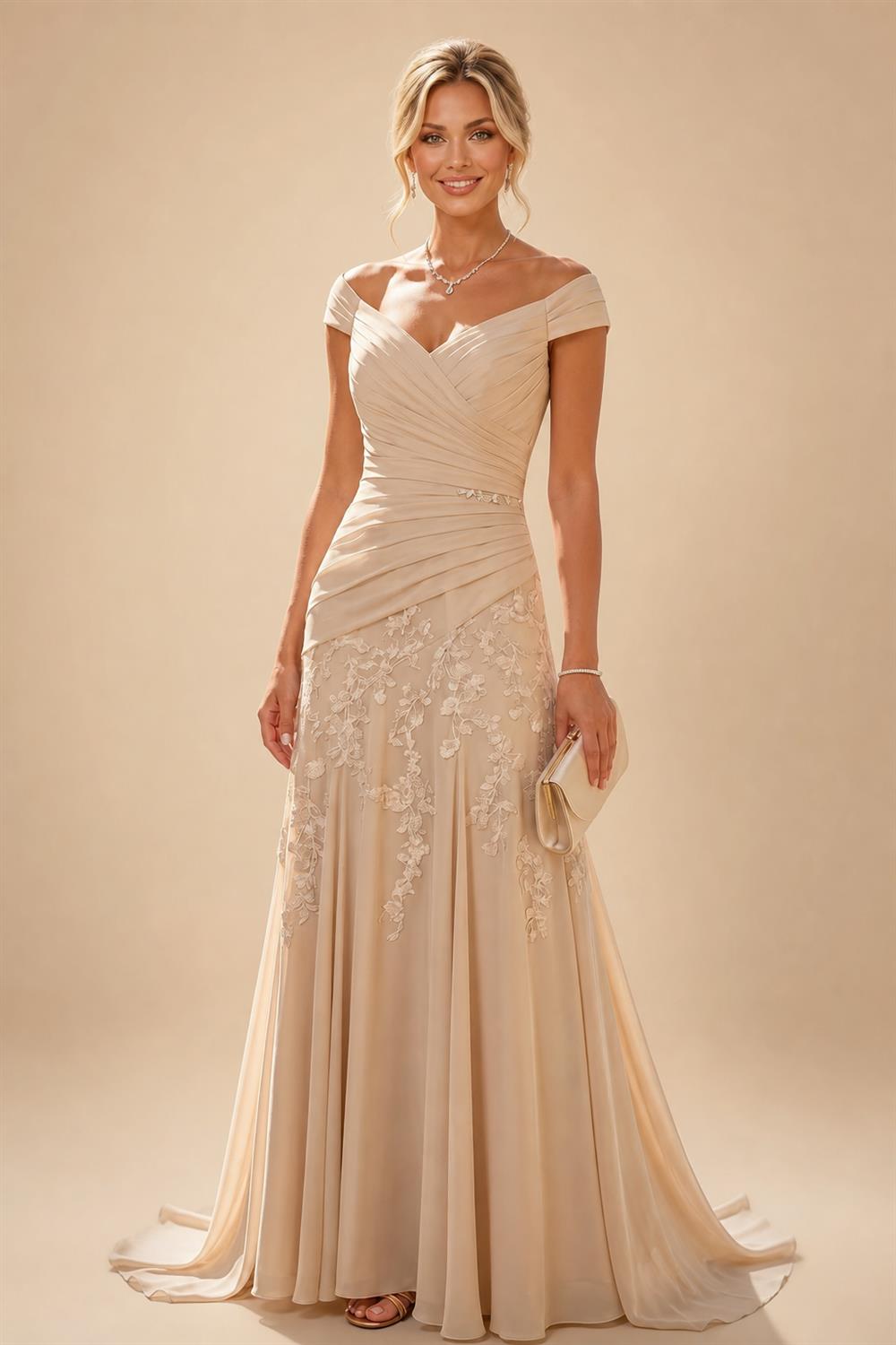 Floral Print A-Line/Princess Scoop Neck Floor-Length Mother of the Bride & Groom Dresses with Pockets (SHI22500916)
