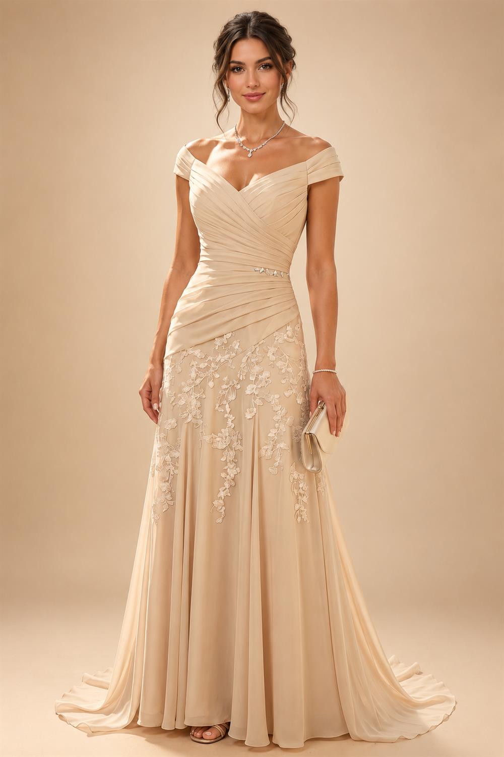 Elegant A-Line Chiffon Floor-Length Mother of the Bride & Groom Dresses with Satin Corset Bodice (SHI22500678)