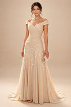 A-Line/Princess V-Neck Chiffon Floor-Length Mother of the Bride & Groom Dresses with Pleats (SHI22501646)