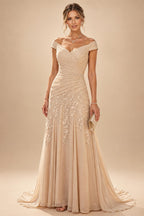 A-Line/Princess V-Neck Chiffon Floor-Length Mother of the Bride & Groom Dresses with Lace Appliques & Ruched Waist (SHI22501678)