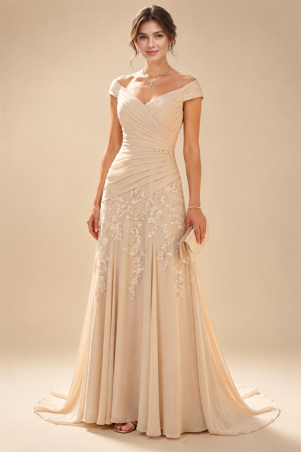3/4 Sleeve Round Neck Sheath Midi Satin Mother of the Bride Dresses Formal Dress (SHI22500384)