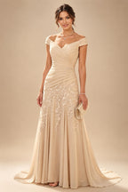 A-Line/Princess Scoop Neck Jacquard Floor-Length Mother of the Bride & Groom Dresses with Ruched Waist (SHI22501615)