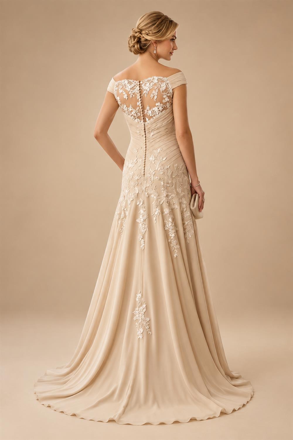 A-Line/Princess V-Neck Chiffon Floor-Length Mother of the Bride & Groom Dresses with Lace Appliques & Pleats (SHI22501670)