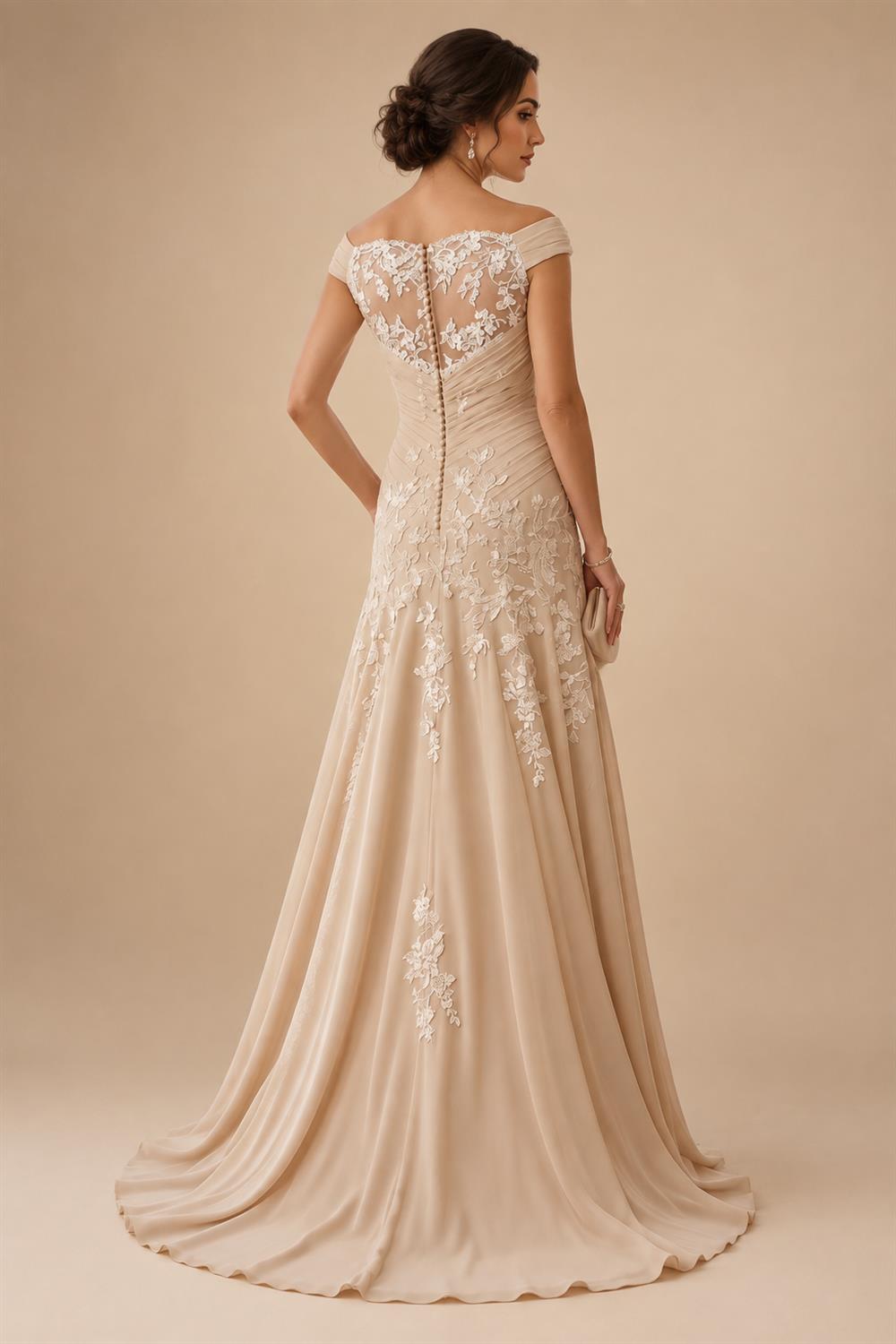 Jacquard A-Line/Princess V-Neck Tea-Length Mother of the Bride & Groom Dresses with Ruched Waist (SHI22501056)