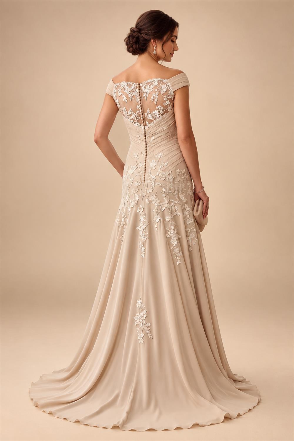 Jacquard A-Line/Princess V-Neck Tea-Length Mother of the Bride & Groom Dresses with Ruched Waist (SHI22501056)