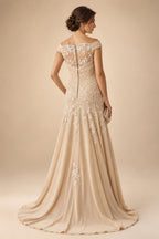 Sheath/Column V-Neck Jacquard Maxi Mother of the Bride & Groom Dresses with Ruffles & Slit (SHI25001047)