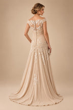 Sleeveless Lace Appliques Mother of the Bride Dresses with 3D Flower (SHI22500545)