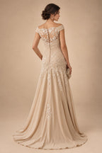 A-Line Chiffon Pleated Long Mother of the Bride & Groom Dresses with 3/4 Flutter Sleeves & Sequin Waist (SHI22500702)
