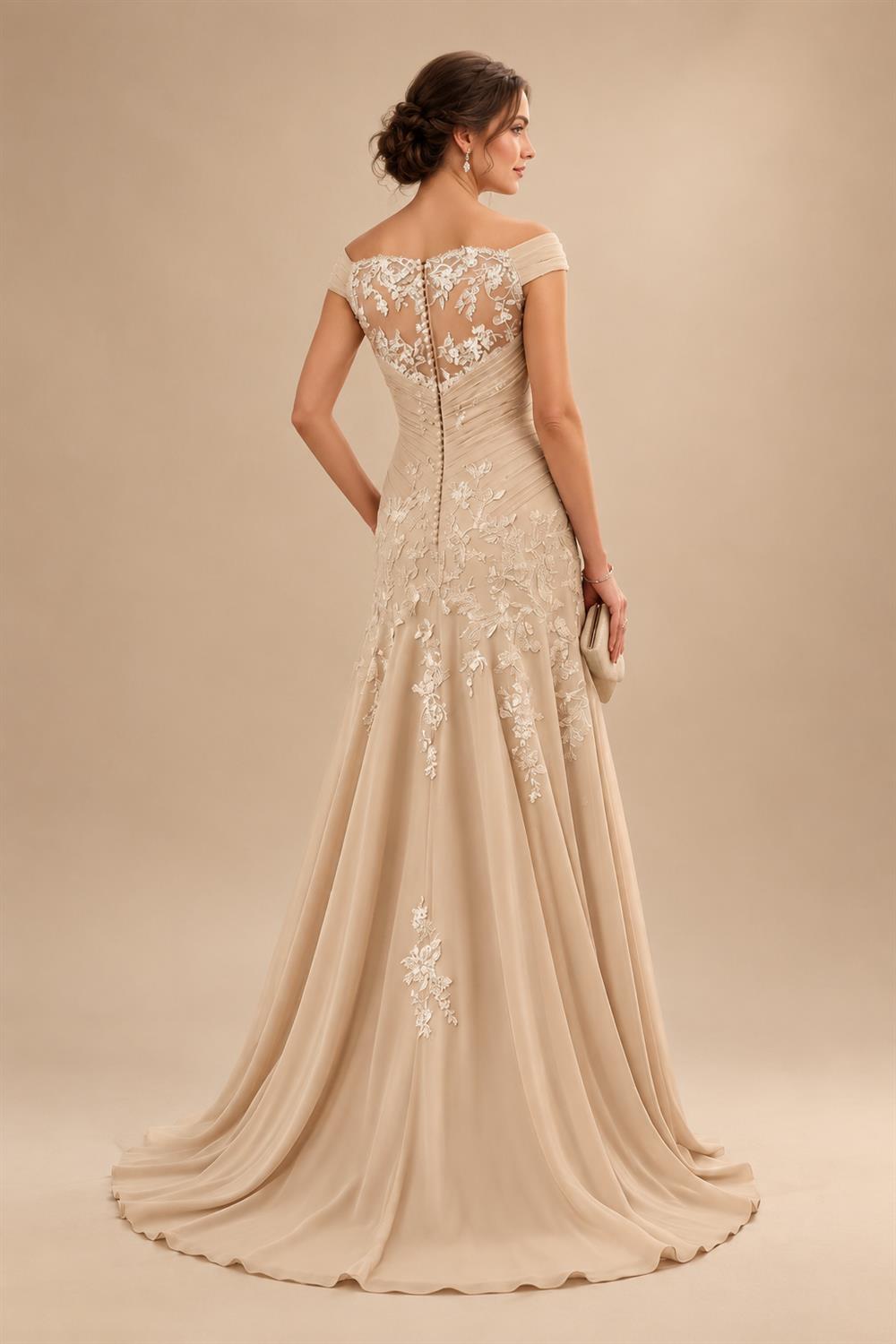 Jacquard Sheath Off the Shoulder Ruched Corset Mother of the Bride & Groom Dresses (SHI22500958)
