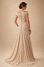 Jacquard Sheath/Column V-Neck Tea-Length Mother of the Bride & Groom Dresses for Women (SHI22501292)